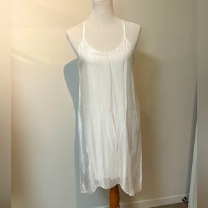 Mahina Italian Fabric Slip Dress in White OS